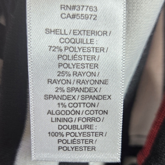 Laundry By Shelli Segal Black and White Striped Zippered Cardigan Ans Red Trim 6 - Picture 4 of 5